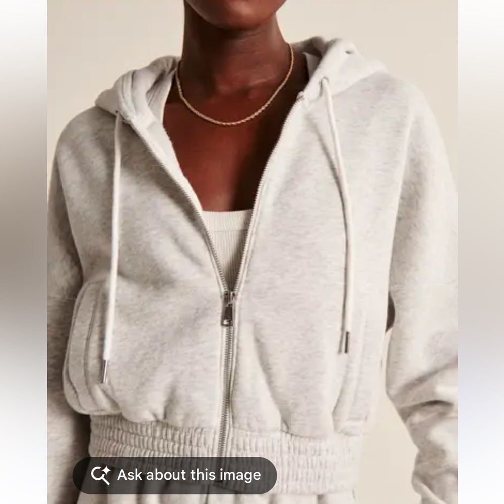 Abercrombie & Fitch Heather Gray Zip Hoodie